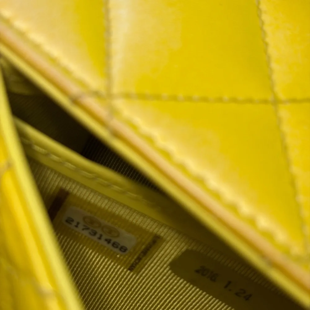 CHANEL Yellow Quilted Lambskin Continental Wallet with CC Turnlock